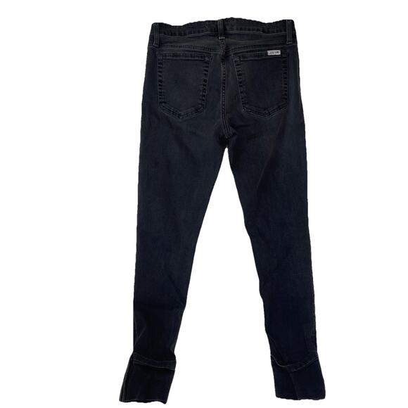 Joe’s Jeans Zipped Super Skinny Jeans 27 Black Stretch Denim Pants Cuffed - Picture 3 of 7